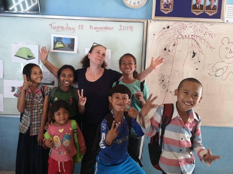 Julie volunteer Teaching in Cambodia