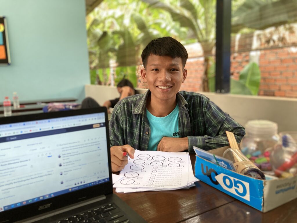 Student doing work