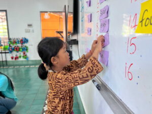 Sitcking number on the board